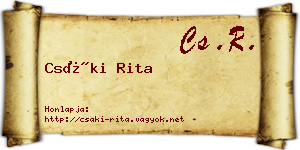Csáki Rita névjegykártya