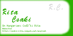 rita csaki business card